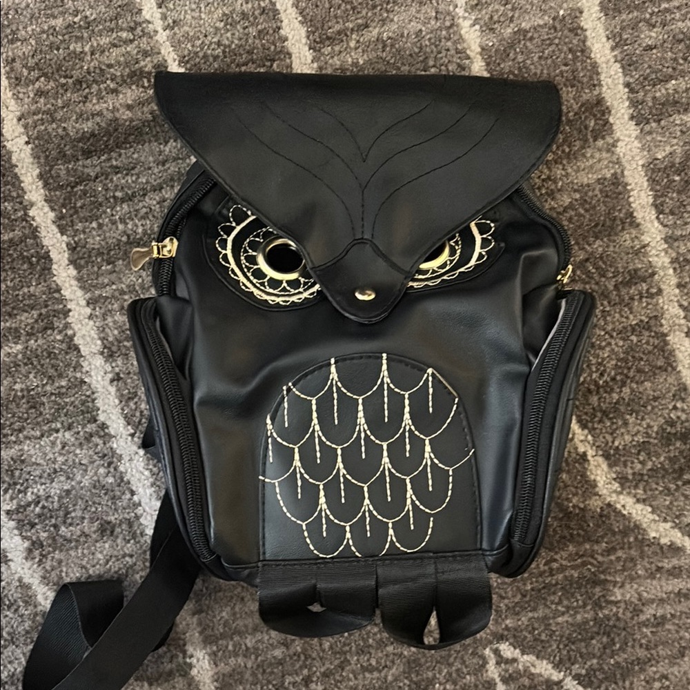 Black Owl Backpack
